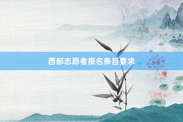 西部志愿者报名条目要求